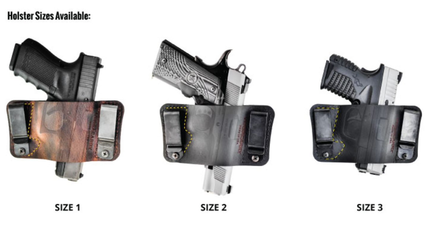 Versacarry Holster Size Chart