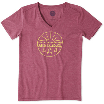 Life Is Good® Womens Pines and Sun V-neck Short Sleeve T-shirt Life Is Good® Womens Pines and Sun V-neck Short Sleeve T-shirt