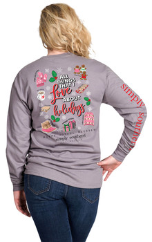 Simply Southern All Things I Love Christmas Long Sleeve T-shirt Simply Southern All Things I Love Christmas Long Sleeve T-shirt