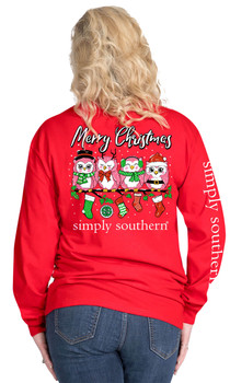 Simply Southern Owl Christmas Long Sleeve T-shirt Simply Southern Owl Christmas Long Sleeve T-shirt
