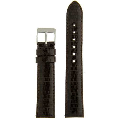 Watch Band Genuine Lizard Leather Strap Dark Brown