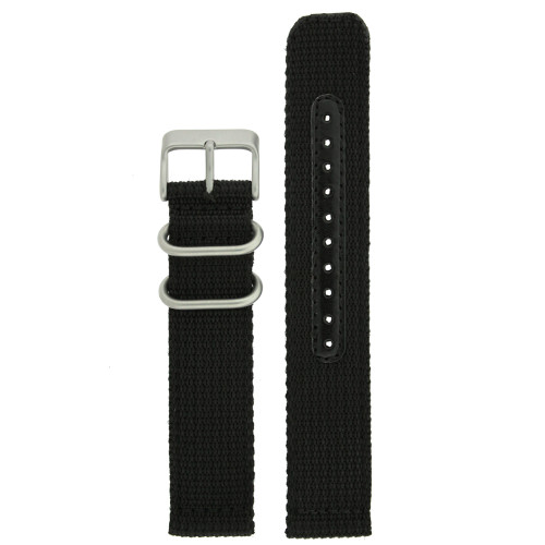 Nylon Watch Band Military Sport Strap Black Stainless Heavy Buckle
