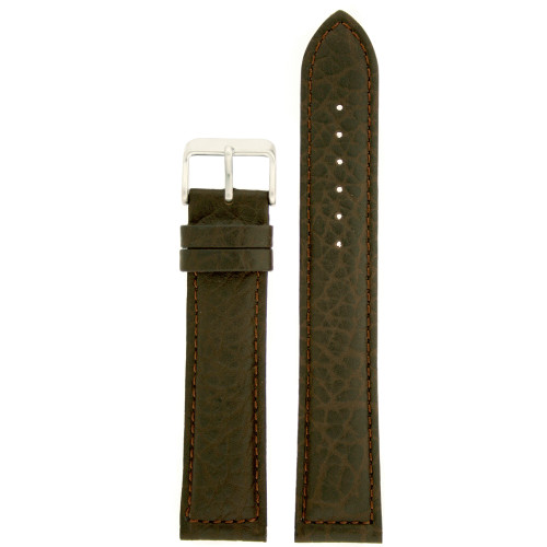 Extra Long Leather Watch Band in Brown - Front View