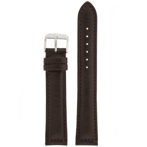 Black Leather Watch Band by Tech Swiss - Top View