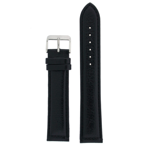 Extra Long Watch Band in Black Leather by Tech Swiss - Top View