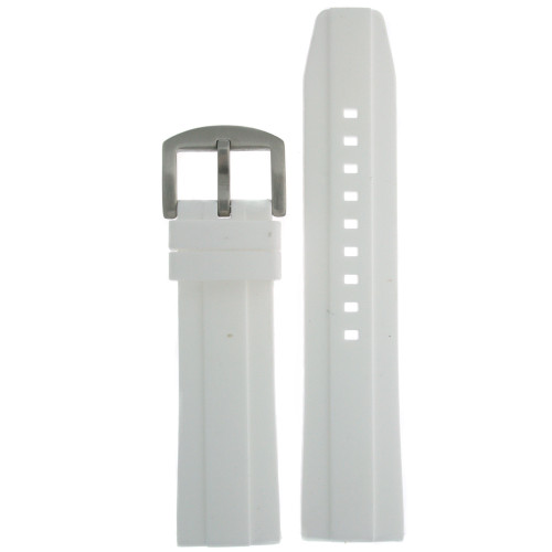 Silicone Rubber Watch Band White 24mm