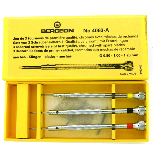 BER4063 Set of 3 Screw drivers Compact Box