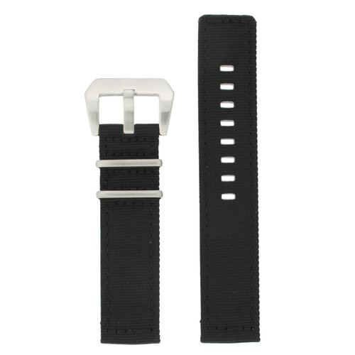 Nylon Watch Band in Black by Tech Swiss - Top View