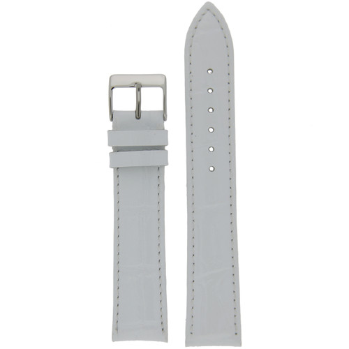 Extra Long Watch Band Leather White Strap Alligator Grain