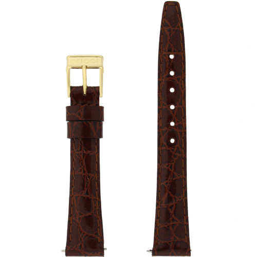 Gucci Watch Band 13mm Brown models 2200L 3000L Crocodile Grain