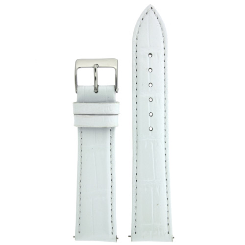 White Crocodile Grain Watch Band - Top View