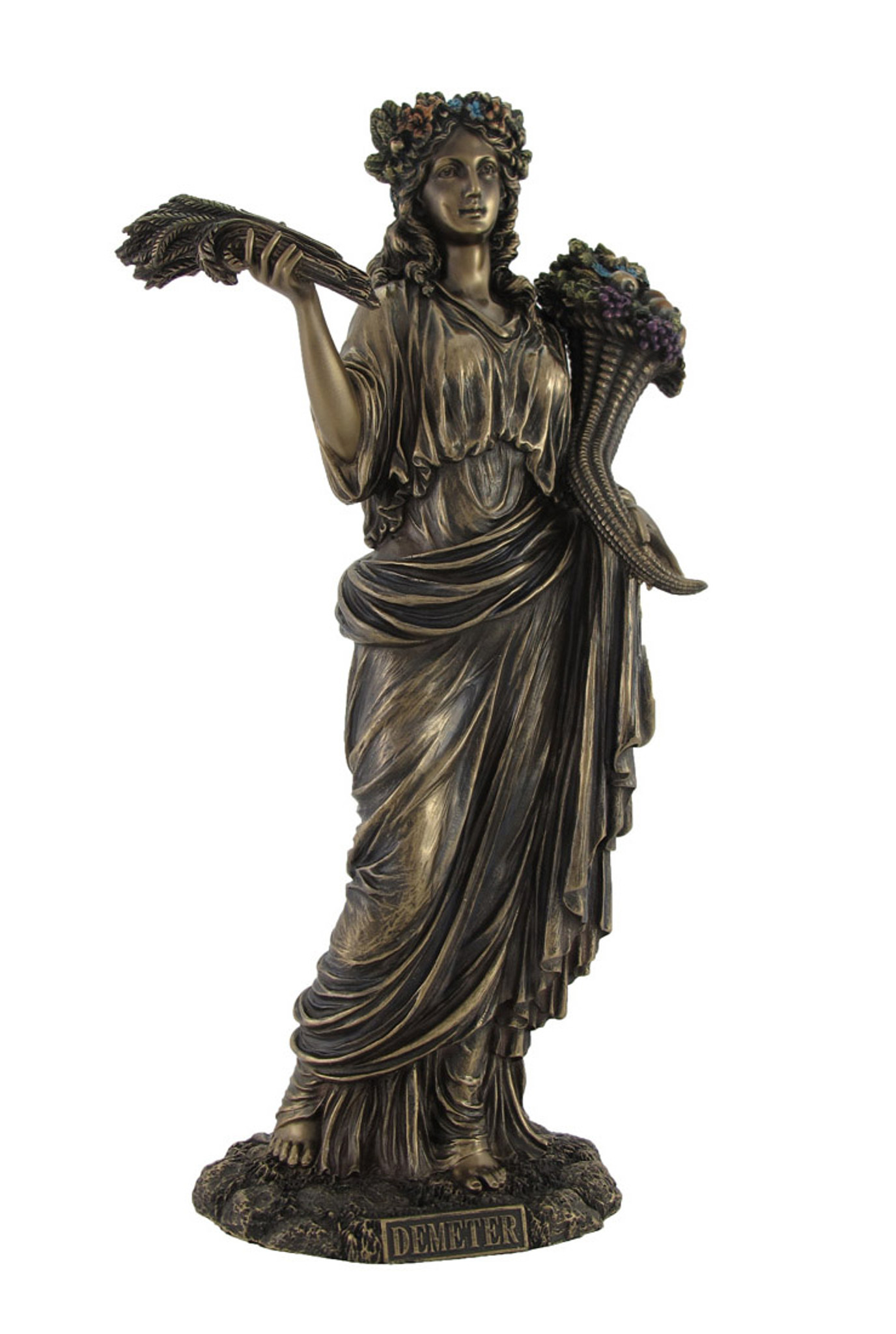 Greek Goddess of Harvest Demeter Bronzed Statue