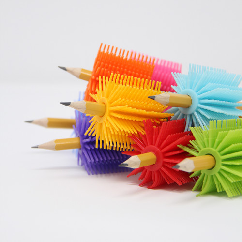 SPIKE SILICONE FIDGET TACTILE PENCIL GRIP (PARTY PACK 24 COUNT) (ASSORTED COLORS)