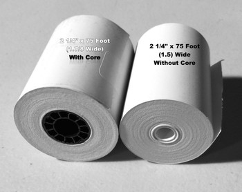 2 1/4" x 1.5 Coreless" (75 Feet) BPA FREE Grade A Thermal Rolls. 100/Per Case 2 1/4" x 1.5 Coreless" (75 Feet) BPA FREE Grade A Thermal Rolls. 100/Per Case