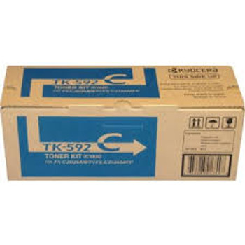 Kyocera TK-592C Genuine Cyan Toner. For Kyocera FS-C5250DN Kyocera TK-592C Genuine Cyan Toner. For Kyocera FS-C5250DN