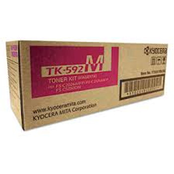 Kyocera TK-592M Genuine Magenta Toner. For Kyocera FS-C5200. Kyocera TK-592M Genuine Magenta Toner. For Kyocera FS-C5200.