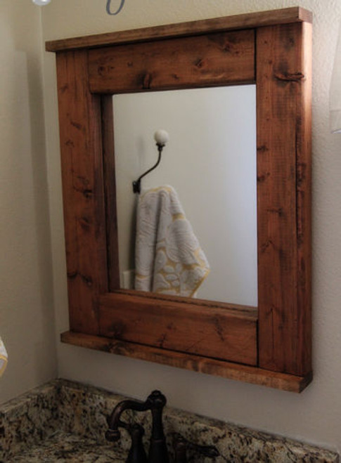 Over Mantel Farmhouse Mirror With Shelf
