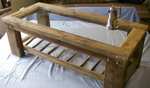 Glass Top Driftwood Coffee Table - DRIFTWOOD INTERIORS