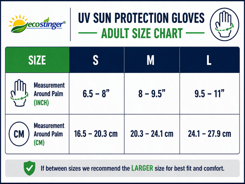 kids sizing table ecostinger gloves size chart