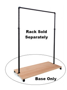 Wood Base For Matte Black Single Rail Ballet Pipe Rack Wood Base For Matte Black Single Rail Ballet Pipe Rack