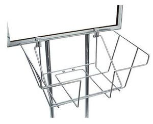 Wire Basket Literature Holder for Bulletin Sign Holders | Chrome Wire Basket Literature Holder for Bulletin Sign Holders | Chrome
