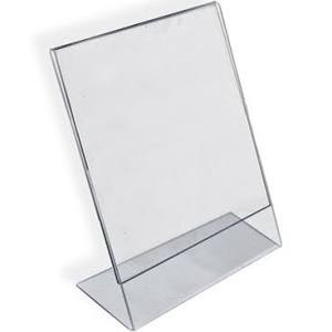 11"H x 8.5"W Acrylic Tabletop Sign Holder | Slanted Back 11"H x 8.5"W Acrylic Tabletop Sign Holder | Slanted Back