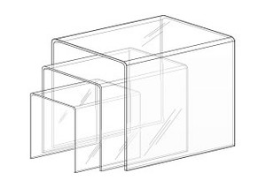 Small Acrylic Economy U Risers | Product Display Solutions Small Acrylic Economy U Risers | Product Display Solutions