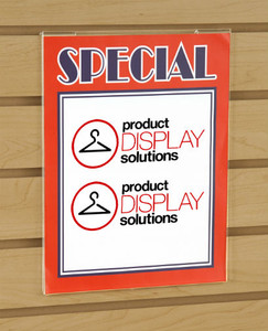 7"H X 11"W Slatwall Acrylic Sign Holder 7"H X 11"W Slatwall Acrylic Sign Holder