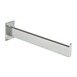 12" Straight Wall Mount Rectangular Tube Faceout | Chrome 12" Straight Wall Mount Rectangular Tube Faceout | Chrome