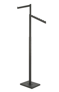 2 Way Retail Display Fixture with Straight and Slanted Display Arms | BLACK 2 Way Retail Display Fixture with Straight and Slanted Display Arms | BLACK