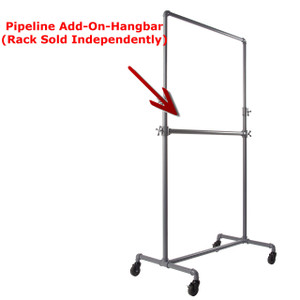 Pipeline Clothing Rack Add-On-Hangbar | GREY Pipeline Clothing Rack Add-On-Hangbar | GREY