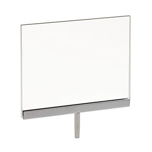 5.5"H x 7"W Plexi Sign Holder for Clothing Racks with 3"L Swedge Stem 5.5"H x 7"W Plexi Sign Holder for Clothing Racks with 3"L Swedge Stem