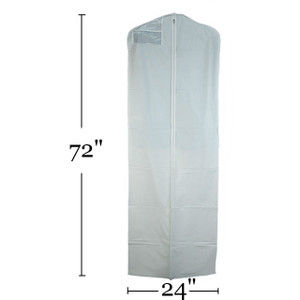 72" White Vinyl Zippered Bridal Gown Cover 72" White Vinyl Zippered Bridal Gown Cover