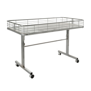 Folding Dump Bin Table on Wheels | Chrome Folding Dump Bin Table on Wheels | Chrome