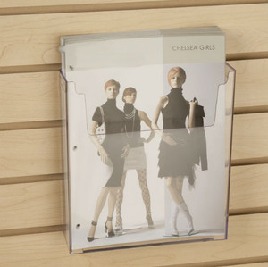 Slatwall Acrylic Brochure Holder 8.5" x 11" | Case of 12 Slatwall Acrylic Brochure Holder 8.5" x 11" | Case of 12