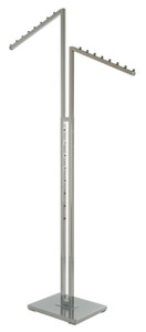 2 Way Rack With TWO Slanted Display Arms - Chrome 2 Way Rack With TWO Slanted Display Arms - Chrome