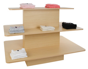 Three Tier Rectangular Wood Retail Display Table | Maple Three Tier Rectangular Wood Retail Display Table | Maple
