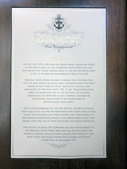 Black Tot Last Consignment British Royal Naval Rum Story Note Black Tot Last Consignment British Royal Naval Rum Story Note
