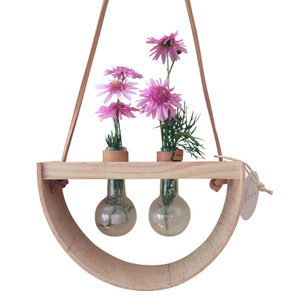 Double ½ Moon Wooden Vase - 50ml Round Flasks Double ½ Moon Wooden Vase - 50ml Round Flasks