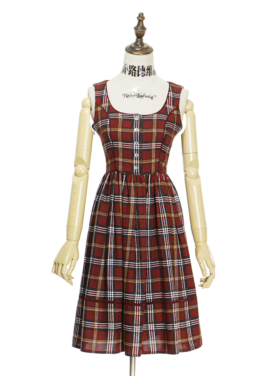 Vintage Dirndl Midi Dress Casual Lolita Women Dress Apron Spring Autumn ...