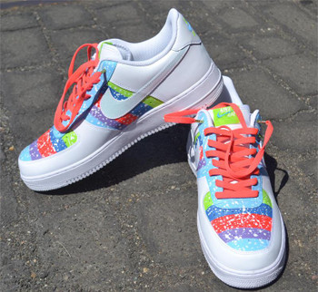 Color Block with Spray Custom Air Force One Sneakers Color Block with Spray Custom Air Force One Sneakers