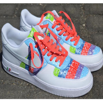 Color Block with Spray Custom Air Force One Sneakers Color Block with Spray Custom Air Force One Sneakers