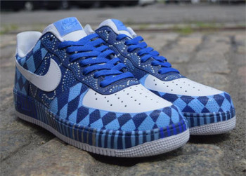 Blue Diamond Custom Air Force One Sneakers Blue Diamond Custom Air Force One Sneakers