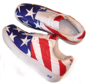 Stars and Stripes Custom Painted AF1 Sneakers Stars and Stripes Custom Painted AF1 Sneakers