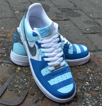 Blue Stripes Custom Air Force One Sneakers Blue Stripes Custom Air Force One Sneakers