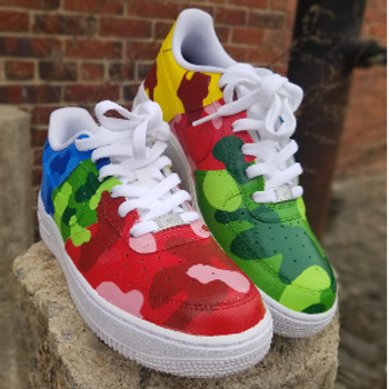 Rainbow Camo Air Force One Sneakers Rainbow Camo Air Force One Sneakers