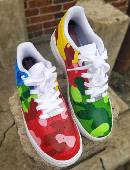 Rainbow Camo Air Force One Sneakers Rainbow Camo Air Force One Sneakers