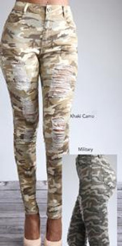 Khaki Camo Ripped Ladies Jeans Khaki Camo Ripped Ladies Jeans