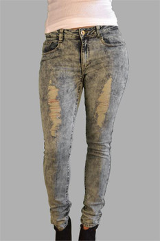 Stone Washed Ripped Ladies Jeans Stone Washed Ripped Ladies Jeans
