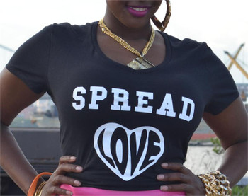 Spread Love Ladies Black Tee Spread Love Ladies Black Tee